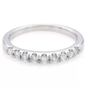 14K White Gold 0.27 TCW Diamond Semi-Eternity Band Ring Size 5.25