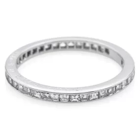 Antique Platinum 1.14 TCW Diamond 2 mm Eternity Band Ring Size 6.75