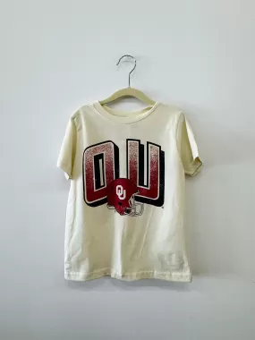 Children's OU Sooners Helmet Fade Ivory Tee