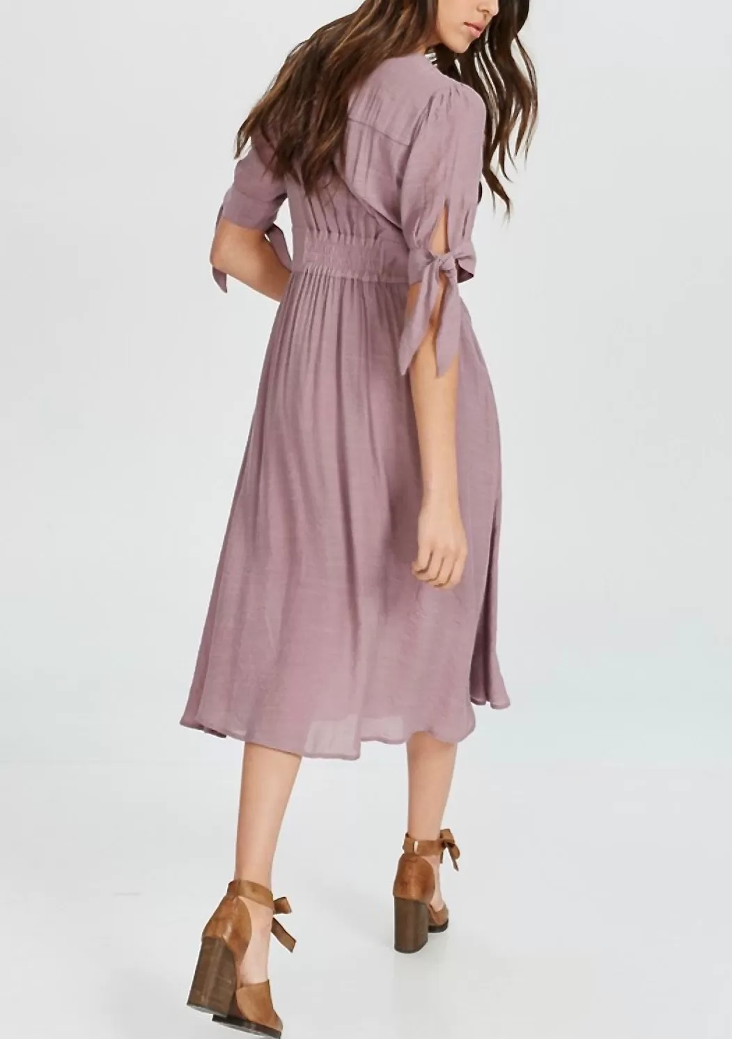 Final Sale - Darling Gauzy Cotton Endless Summer Midi Dress in Mauve