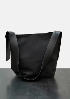 Tafolod Shoulder Bag in Black Cotton/Italian Leather